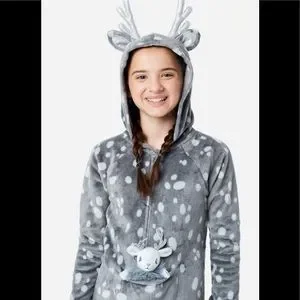 Justice Pajamas Nwt 16 18 12 14 Justice Toy Pocket Reindeer Pajamas Sleeper Plush Christmas Poshmark